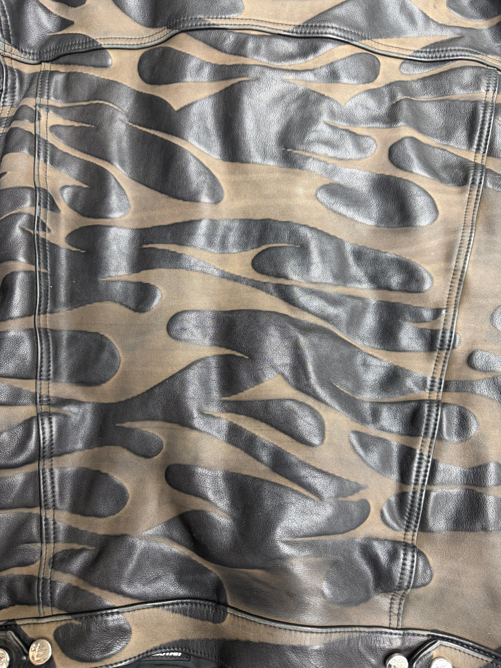 HS Tribal Leather Trucker Jacket