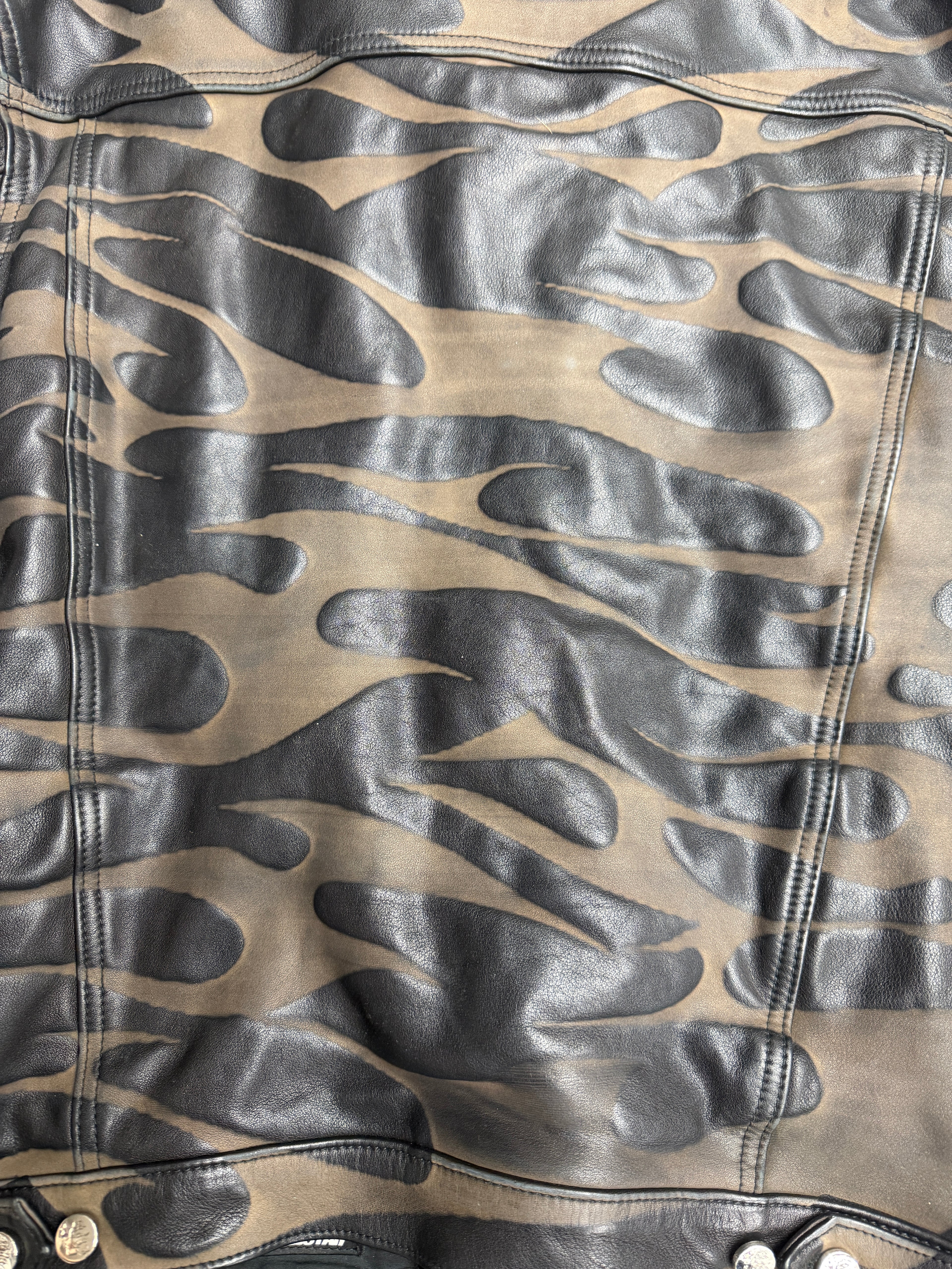 HS Tribal Leather Trucker Jacket