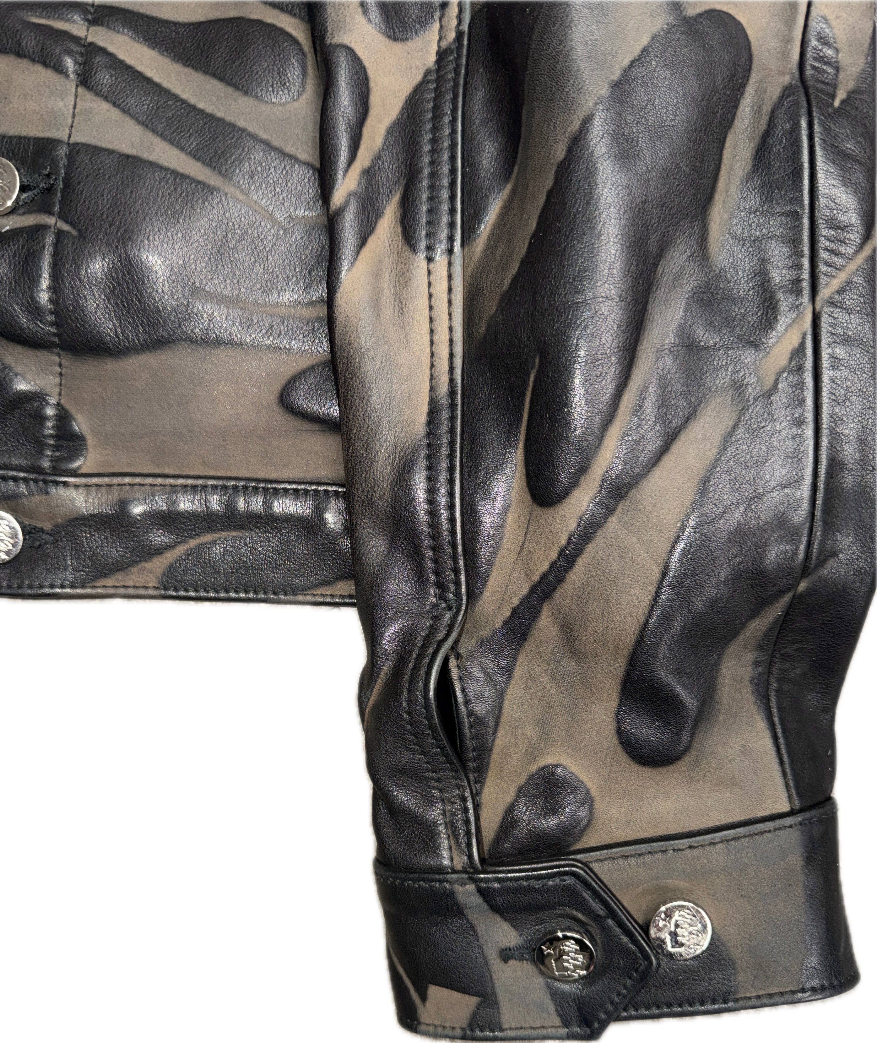 HS Tribal Leather Trucker Jacket