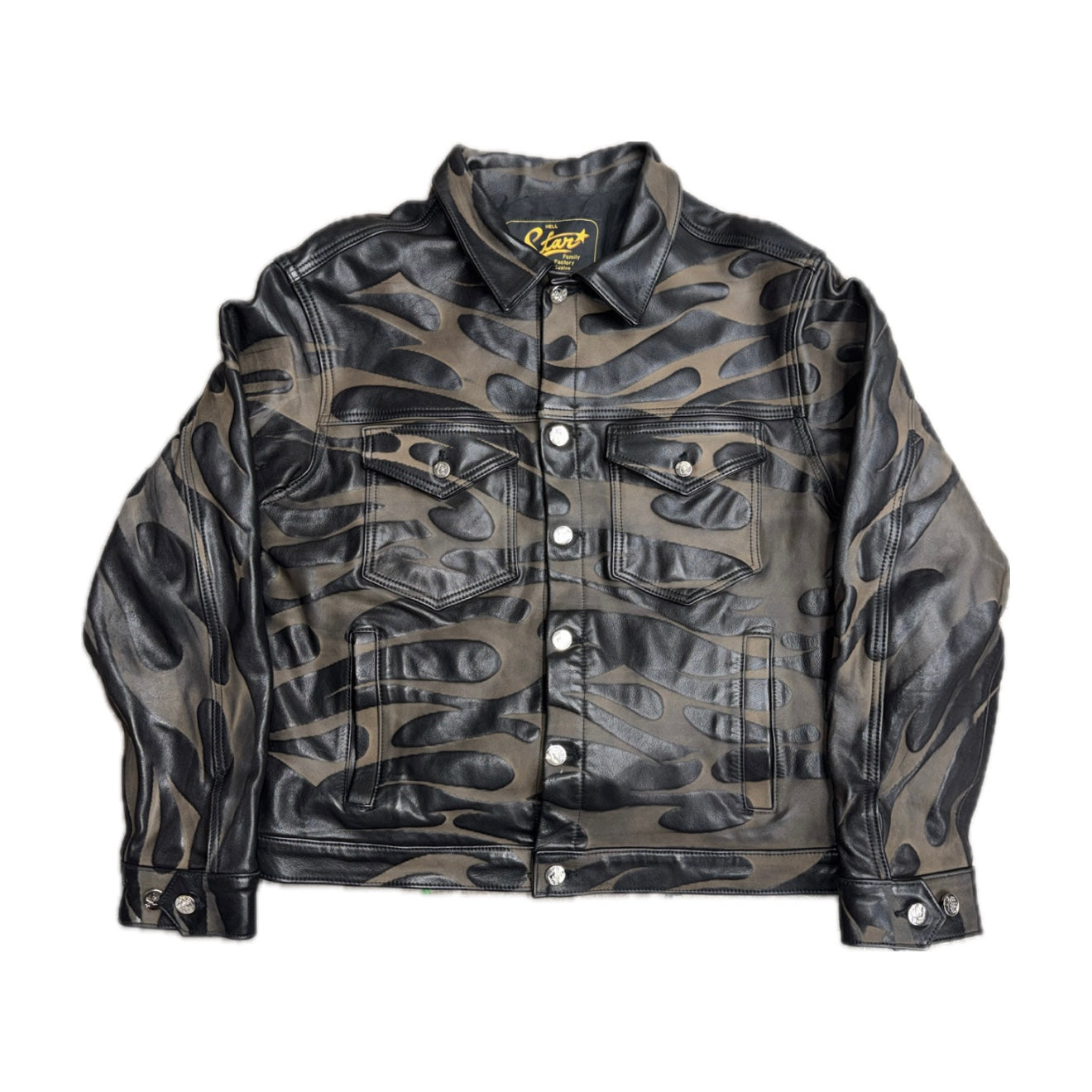 HS Tribal Leather Trucker Jacket