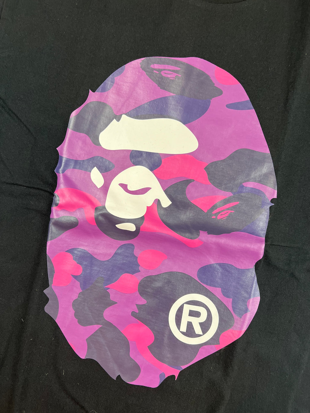 Bape Purple Camo Big Ape Logo T-shirt