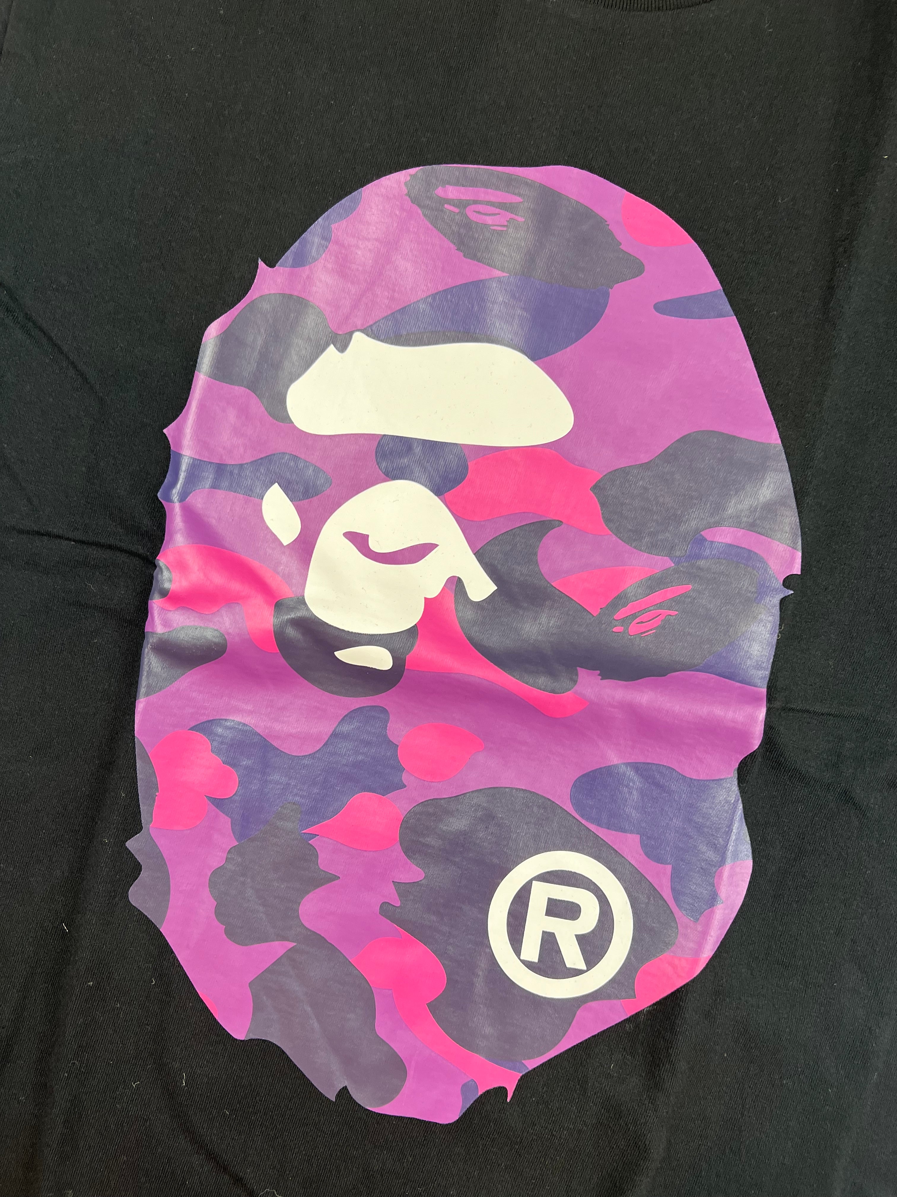 Bape Purple Camo Big Ape Logo T-shirt