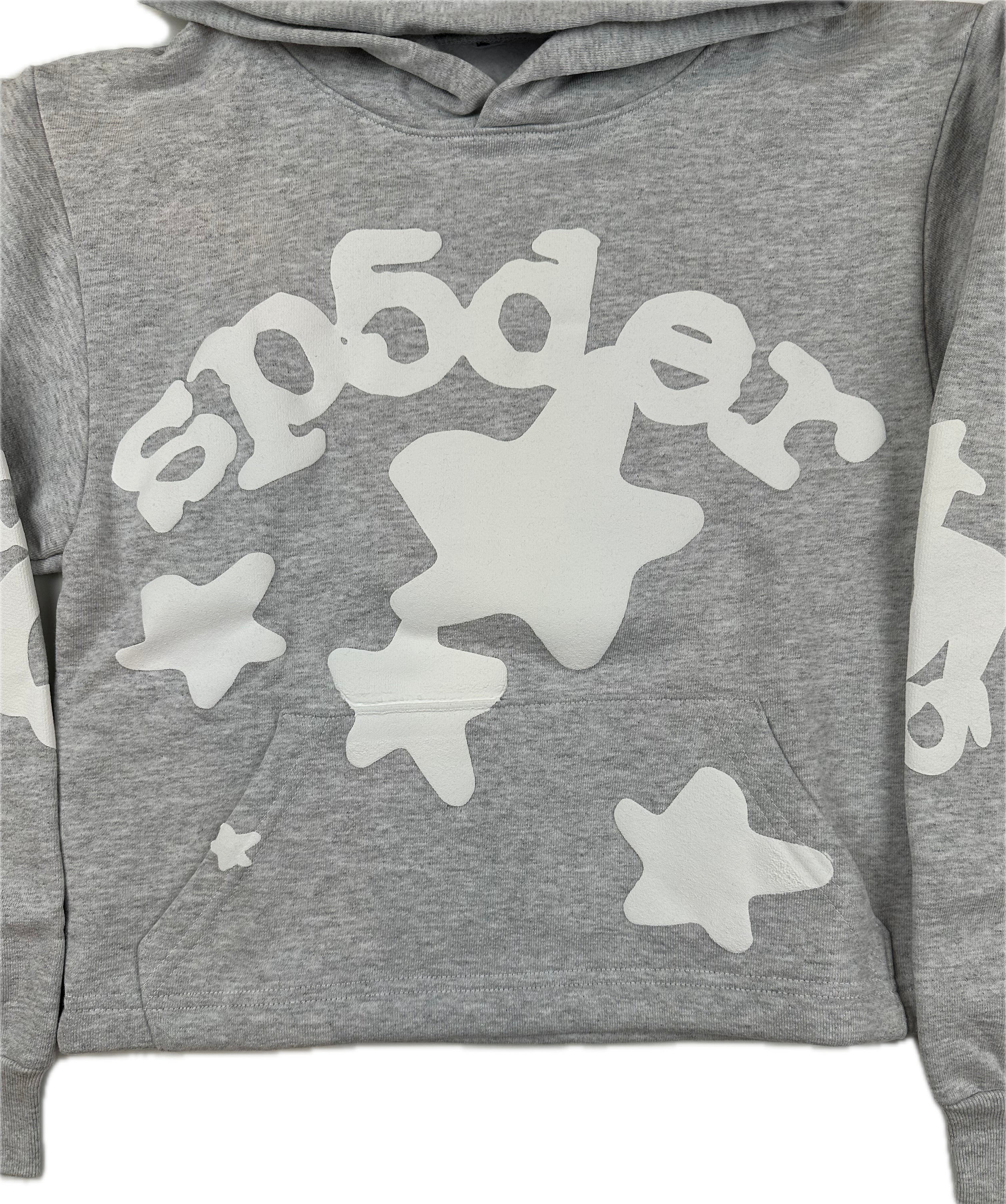 Sp5der Women’s Cropped Beluga Grey Hoodie