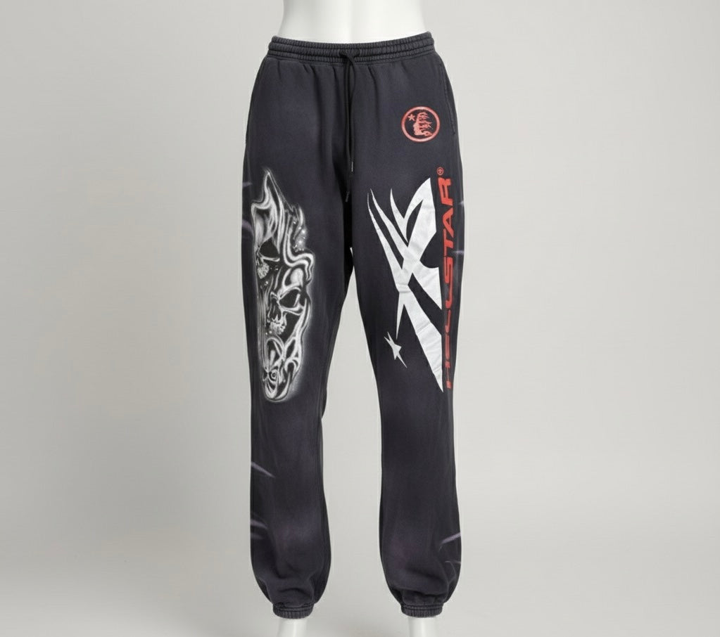 HS Airbrushed Skull Elastic Sweatpants