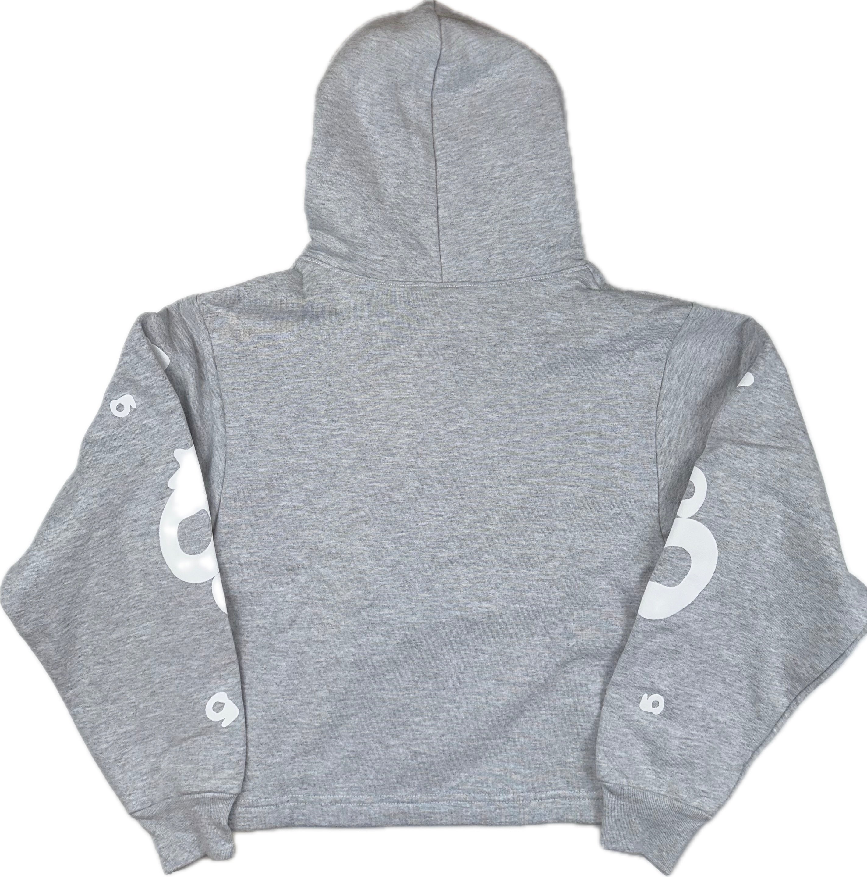Sp5der Women’s Cropped Beluga Grey Hoodie