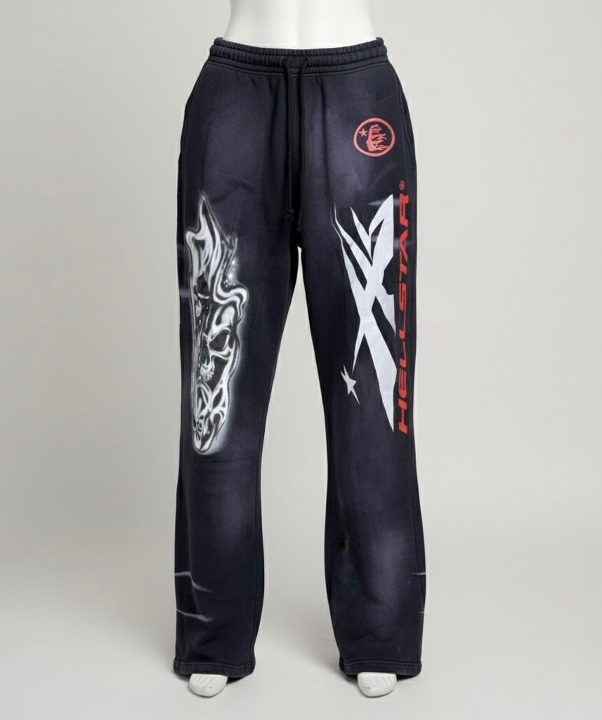 HS Airbrushed Skull Flare Sweatpants