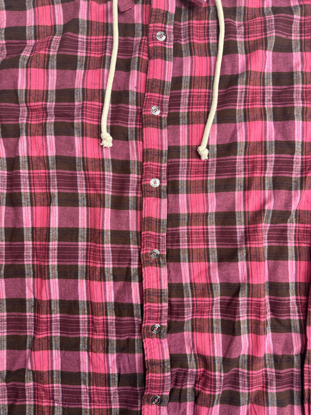 HS Plaid Hooded Button Up