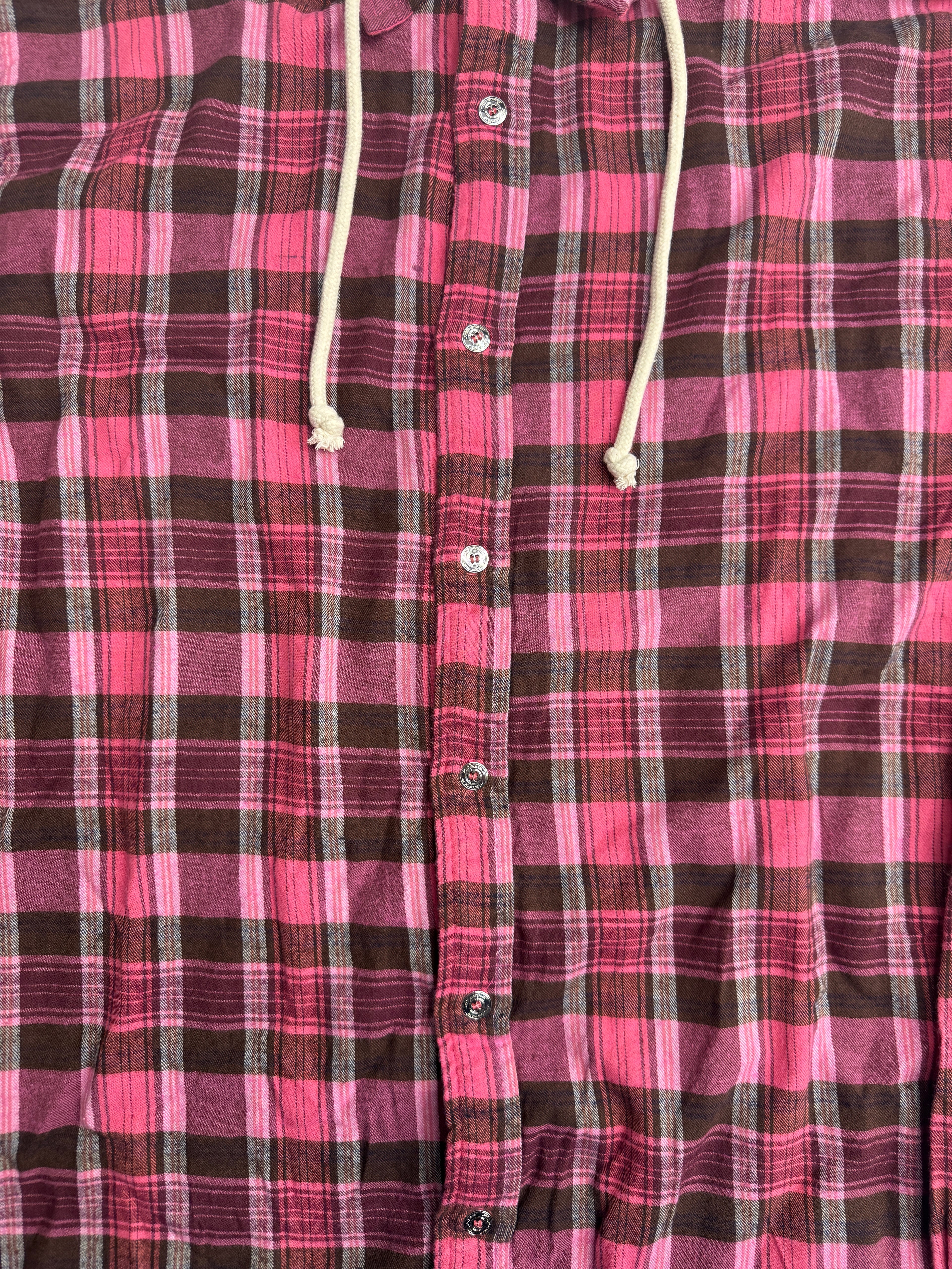 HS Plaid Hooded Button Up