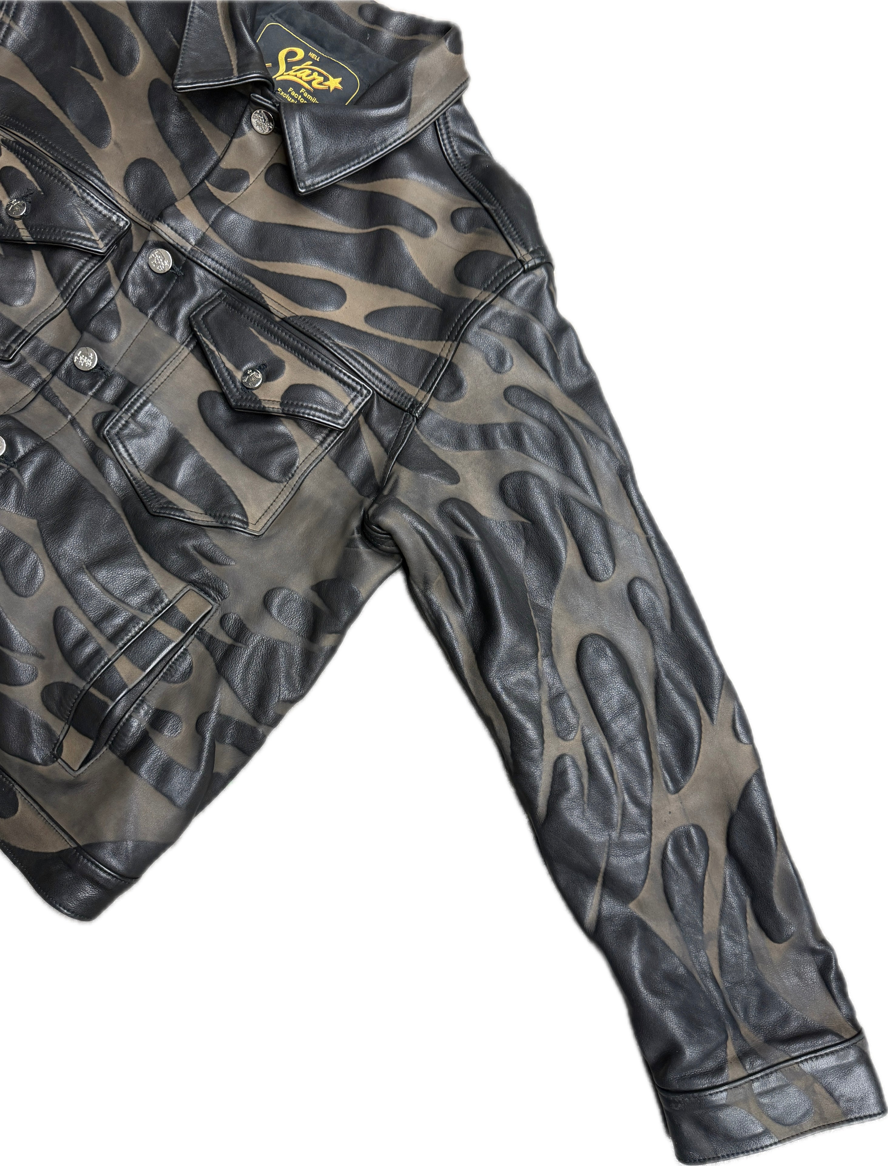 HS Tribal Leather Trucker Jacket