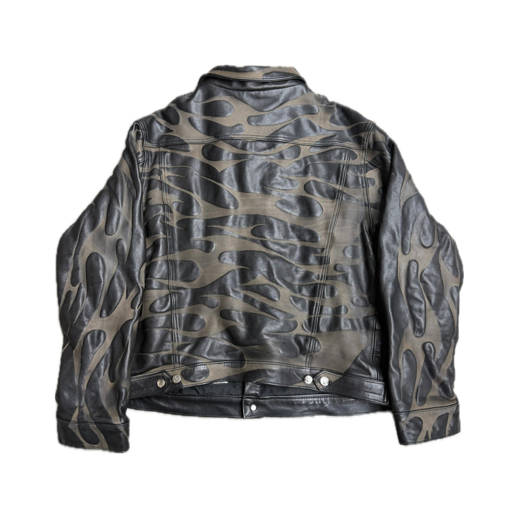 HS Tribal Leather Trucker Jacket