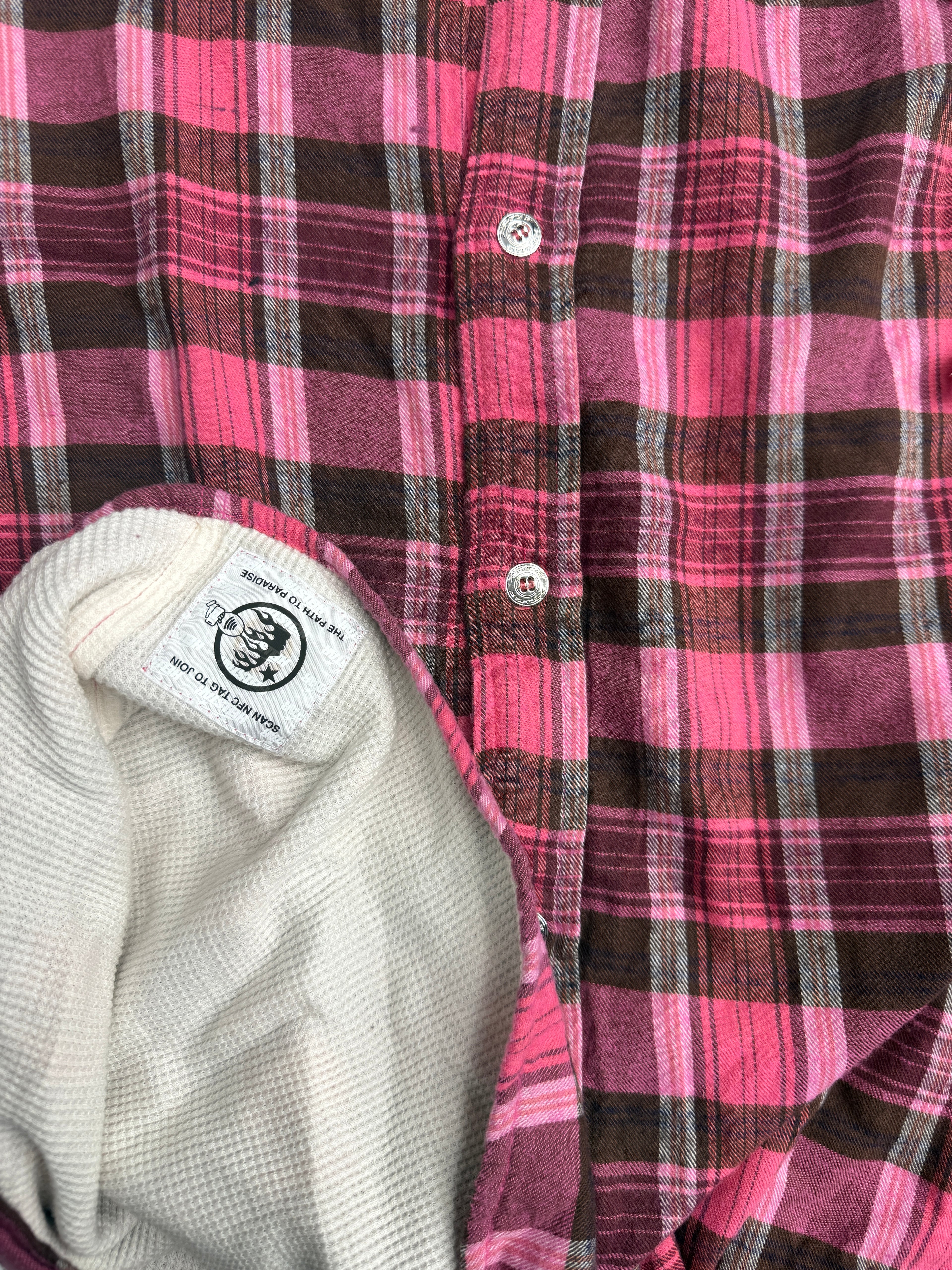 HS Plaid Hooded Button Up