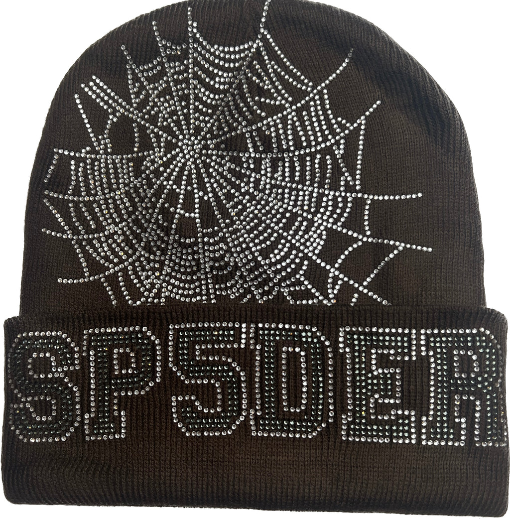 Sp5der Rhinestone Beanie