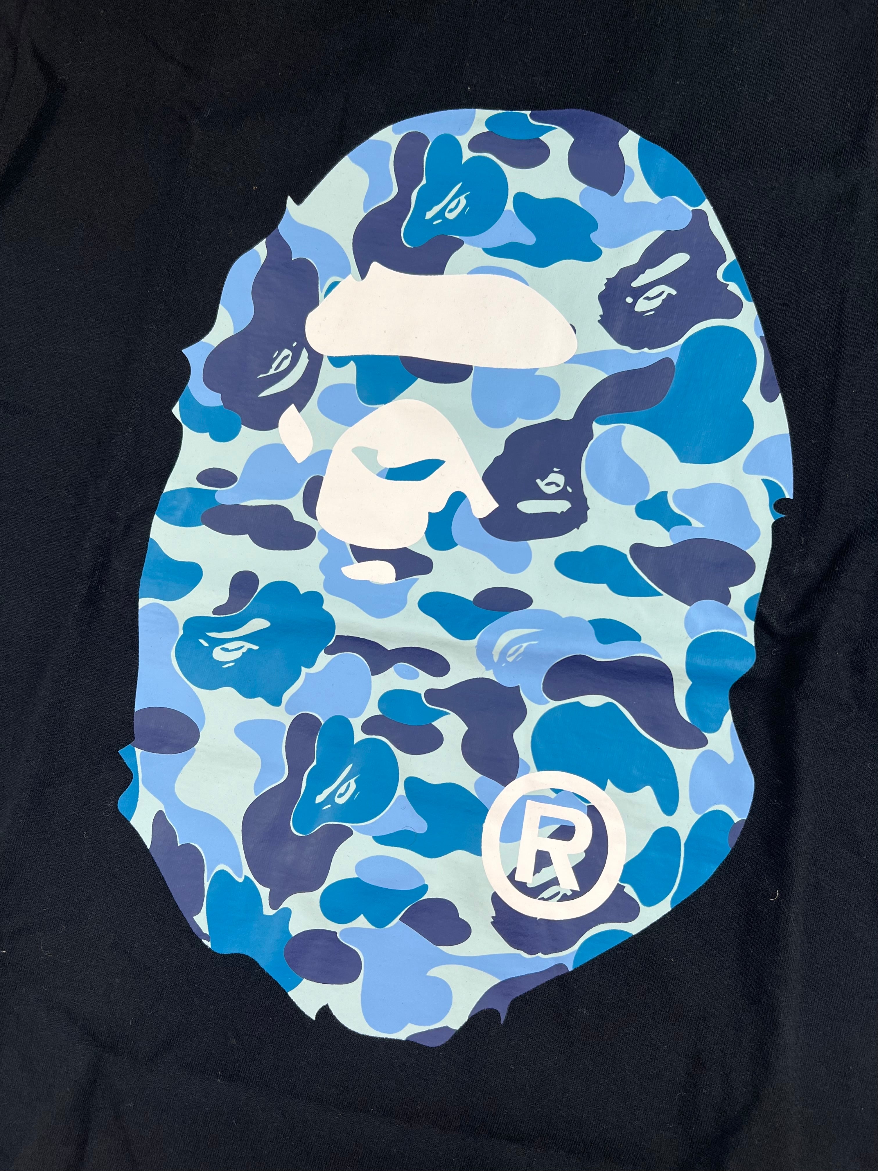 Bape Blue Camo Big Ape Logo T-shirt