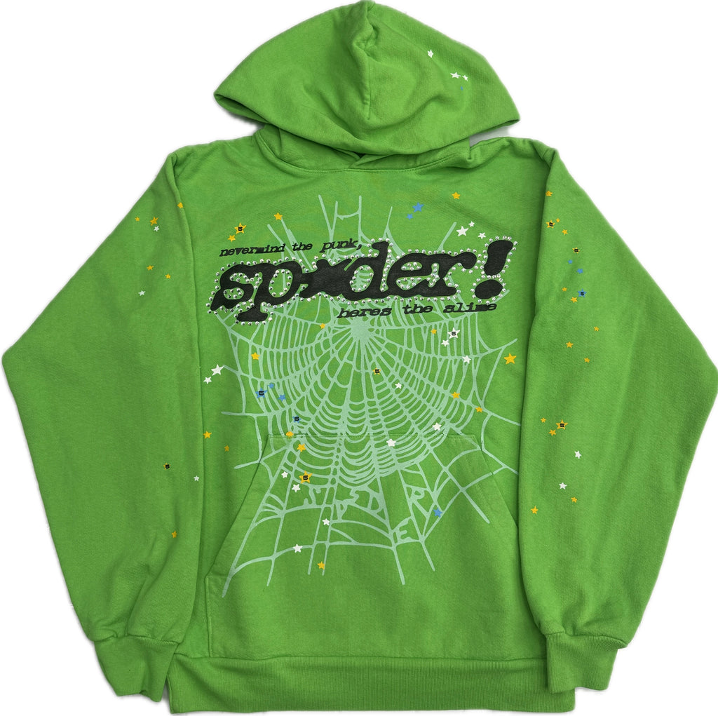 Sp5der Rhinestone P*nk V2 Hoodie