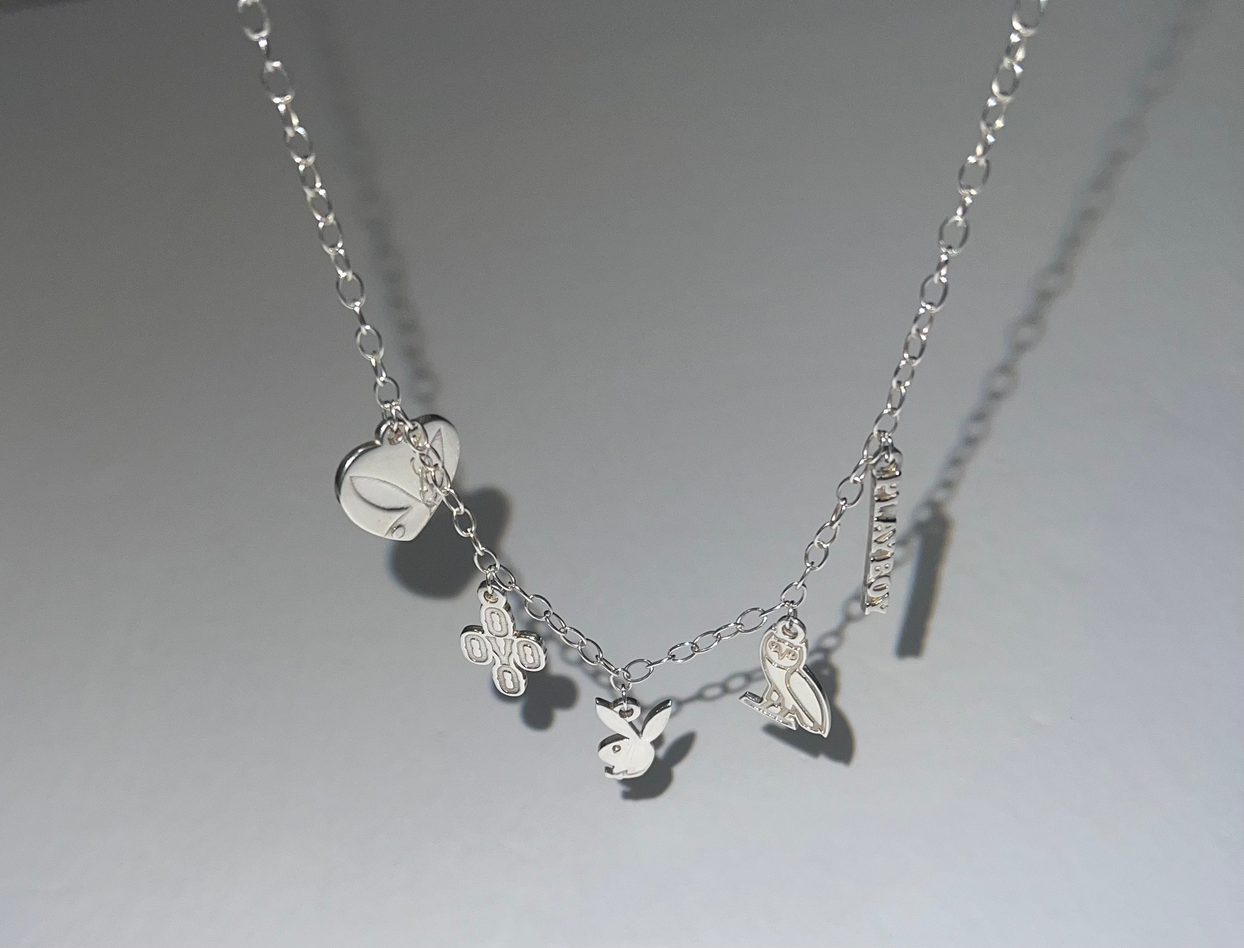 OVO x Playboy Silver Charm Necklace